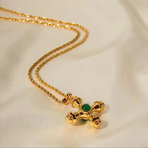 Vintage Cross Gold Stainless Steel Necklace